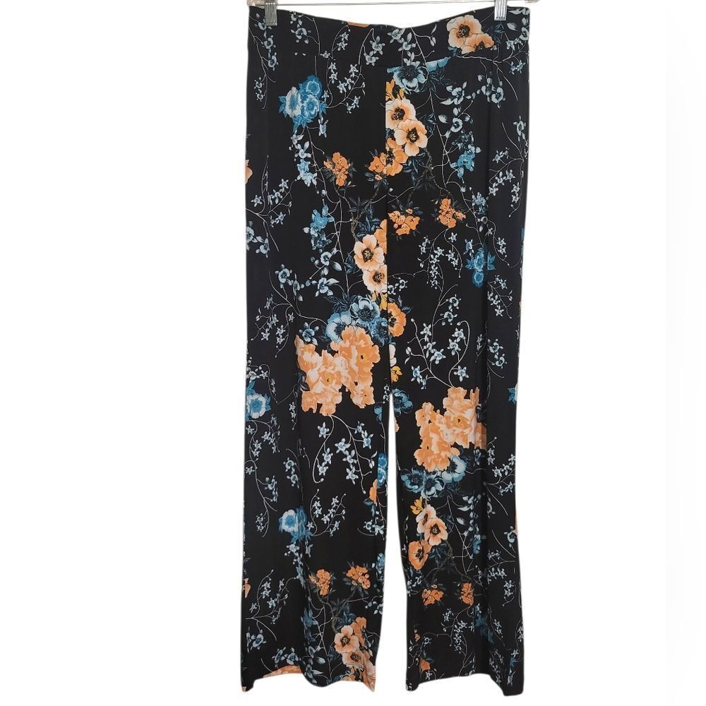 #73 Chico's Midnight Blossoms Floral Palazzo Pants, Plus Size Chico's 2 (12) NEW - Picture 2 of 6